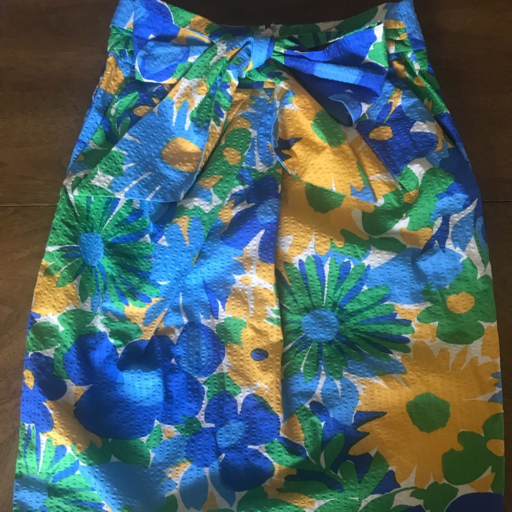 J Crew floral knee length skirt